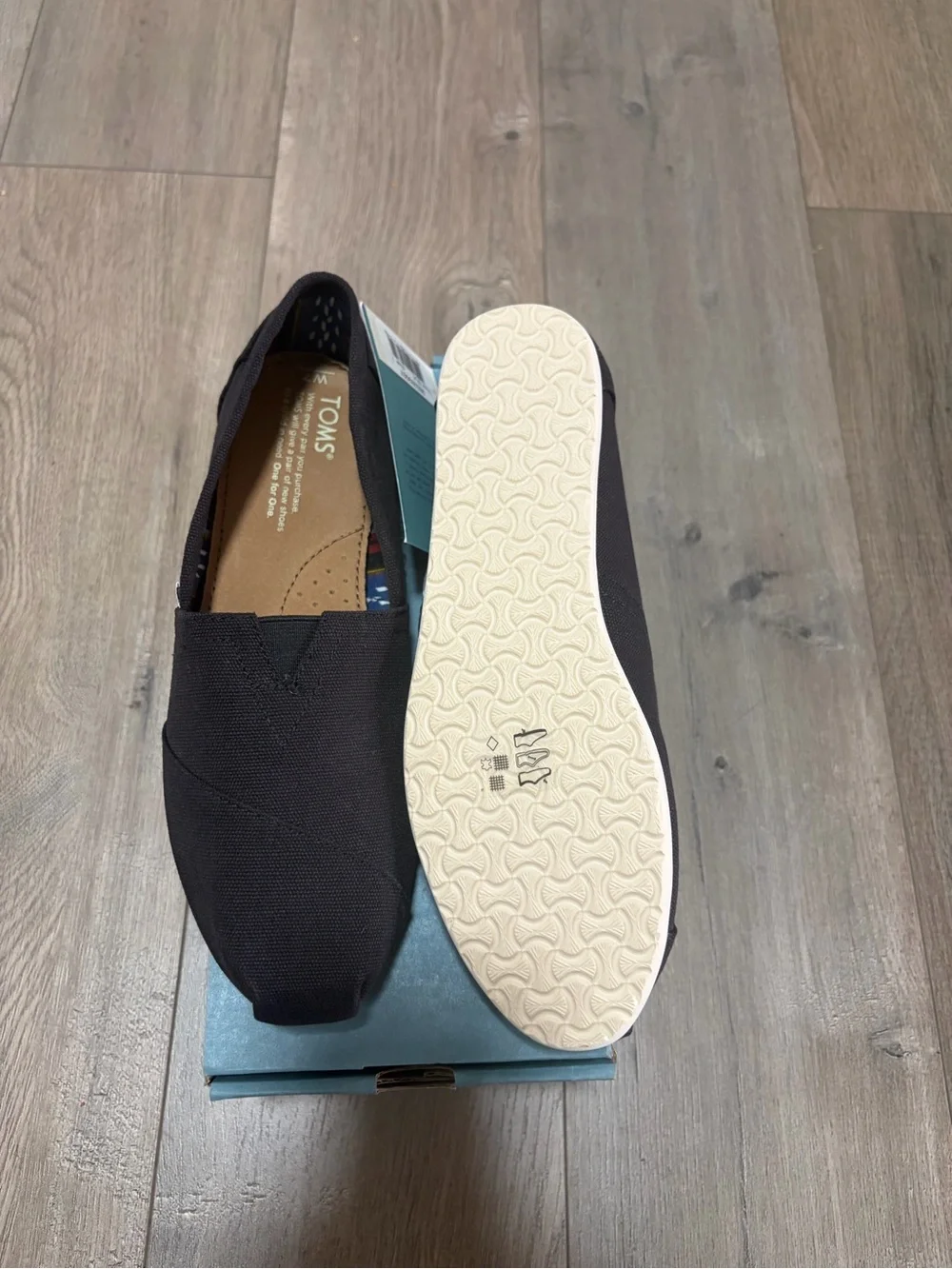 Toms Black Slip-On Espadrille Flats